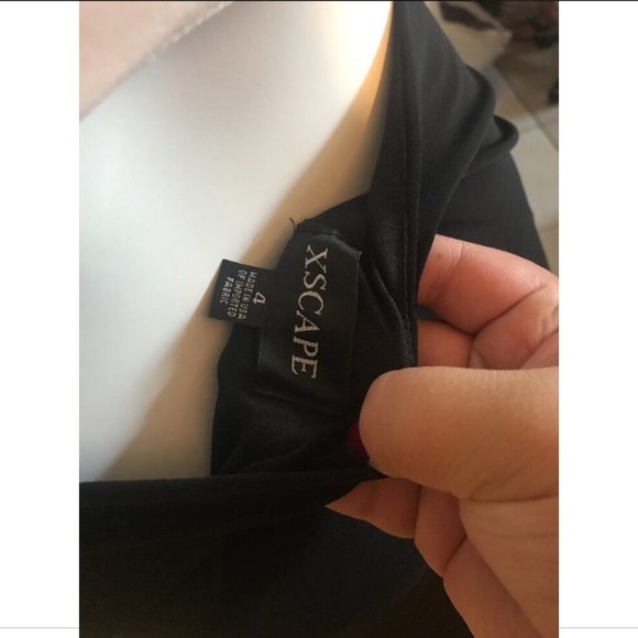 NEW XSCAPE Halter High Slit Gown in Blush‎ Pink Black [SIZE 4 ] - Picture 9 of 10